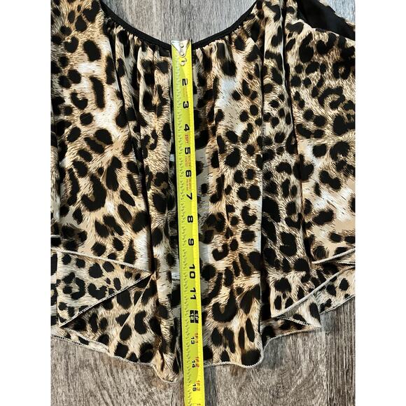 Women’s Leopard Print Cami Top Spaghetti Strap Blouse Animal Print - Picture 3 of 4